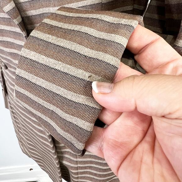 Vintage 50s 60s Brown striped blazer Bobby Jean Chicago long jacket Size XS - Picture 8 of 9